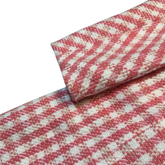 Kate Spade New York Gingham Tweed Coat Size Large – Pink & Ivory A-Line Jacket - Picture 6 of 10